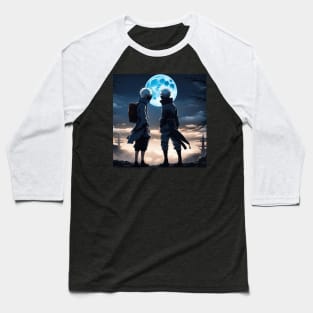 Moonlight Meeting Baseball T-Shirt